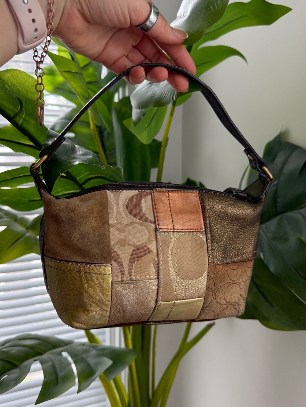Coach Vintage Y2K Gold Patchwork Demi Mini Handbag